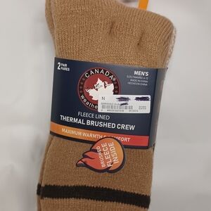 Thermal Brushed Crew Socks - Brown